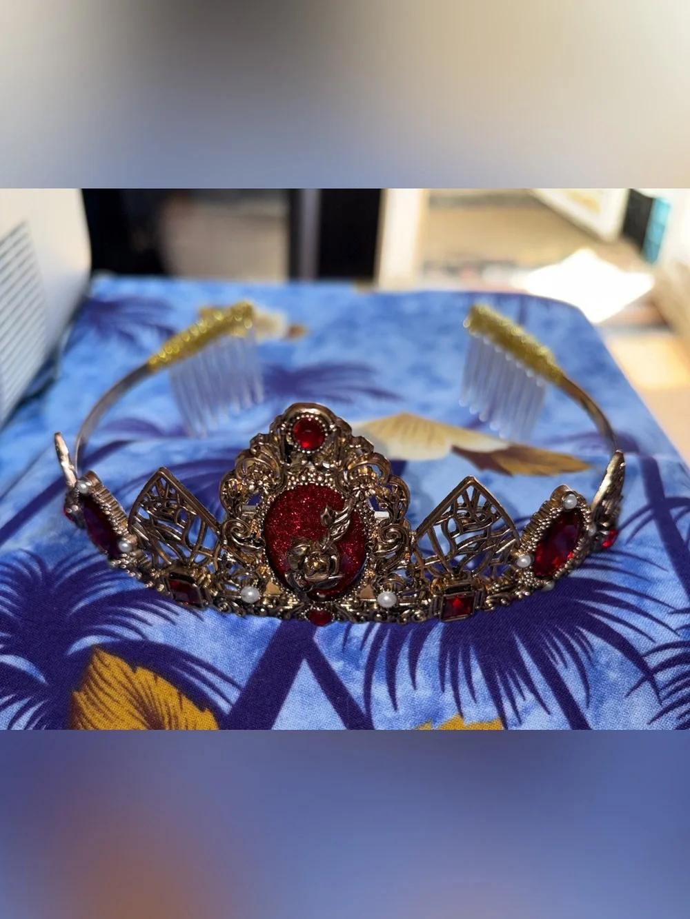 Disney Princess Snow White Crown Gemstone Red  Rhinestone Costume Accessory